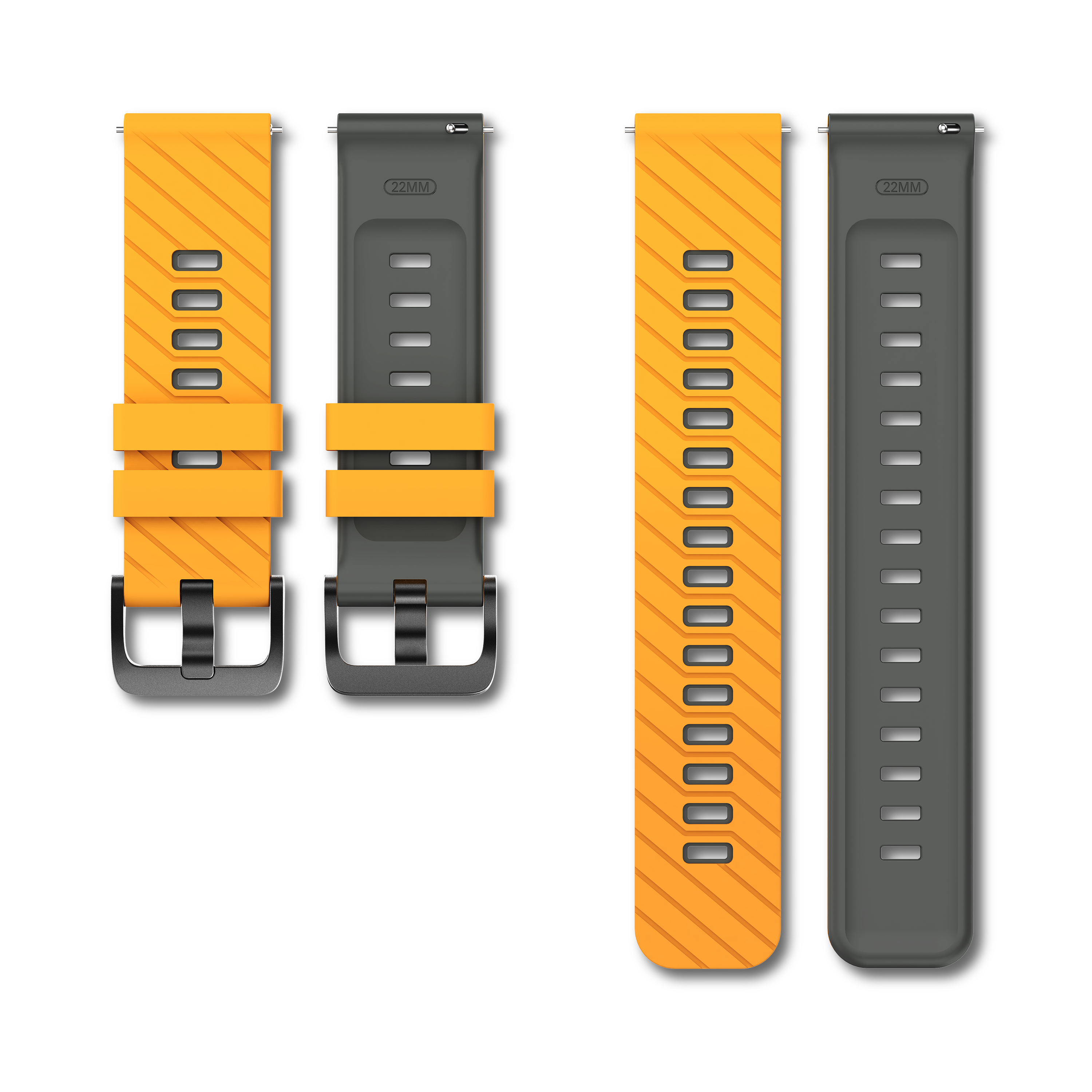Fossil Gen 5e - 44mm Twill Sport Strap (Dark Yellow/Grey)