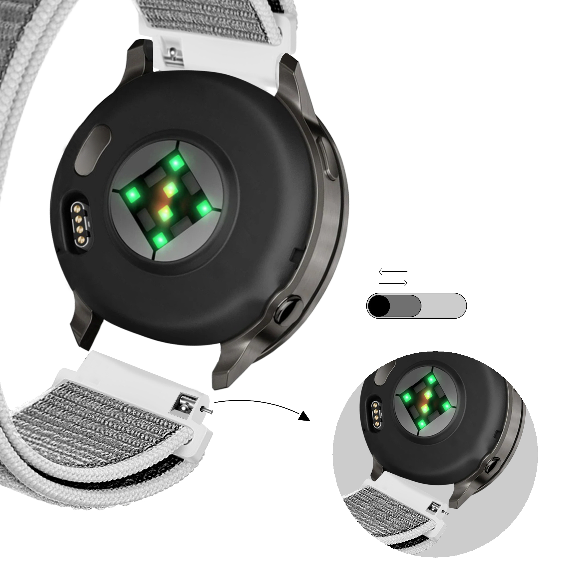 Bandz Garmin Approach J1 Nylon Loop Strap (Grey)