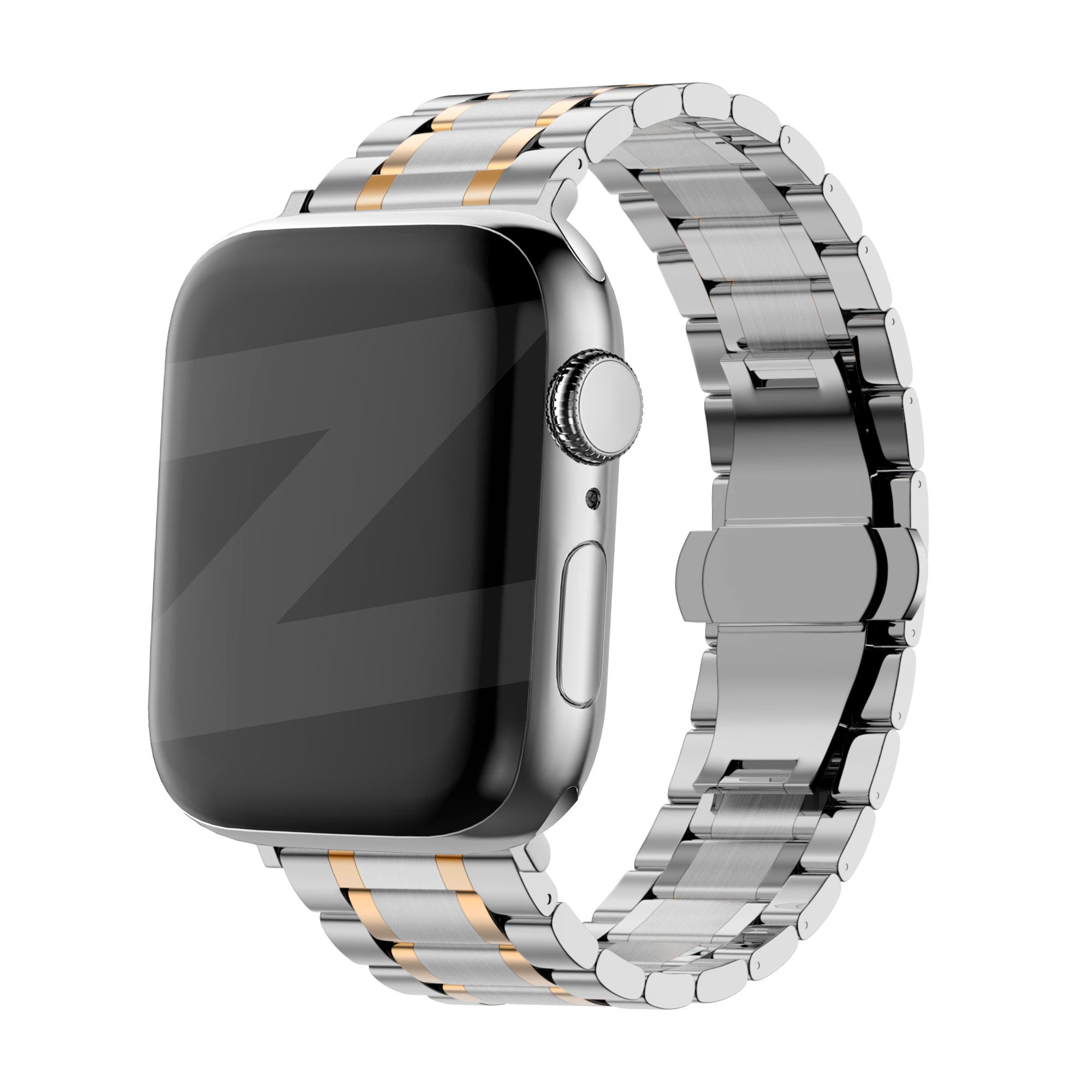 Bandz Apple Watch Ultra Steel Link Strap 'Deluxe' (Silver/Gold)