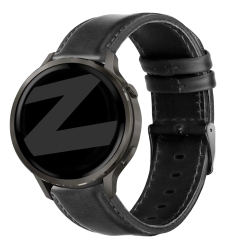 Bandz Garmin Vivomove Style Leather Strap 'Classic' (Black)