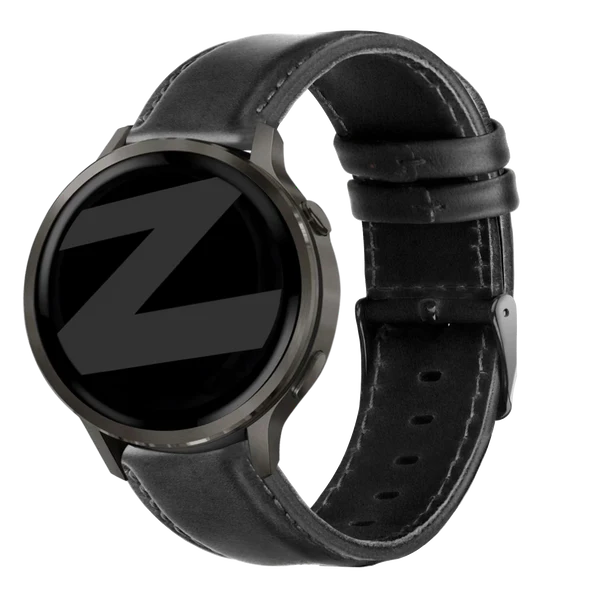 Bandz Garmin Vivoactive 6 Leather Strap 'Classic' (Black)