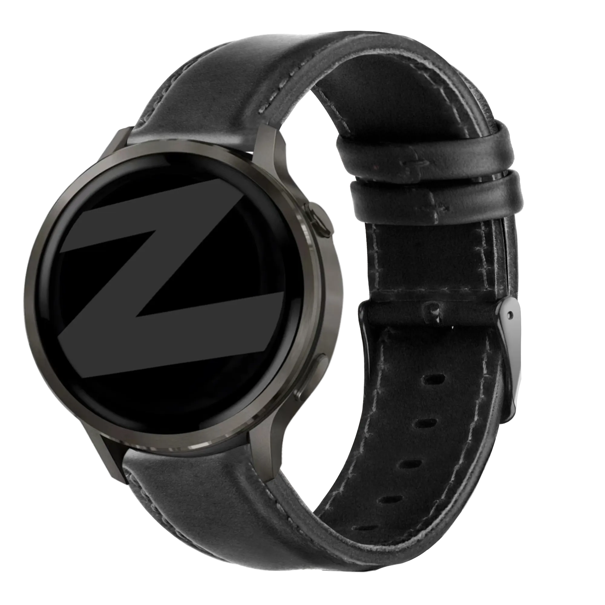 Bandz Garmin Vivomove Luxe Leather Strap 'Classic' (Black)