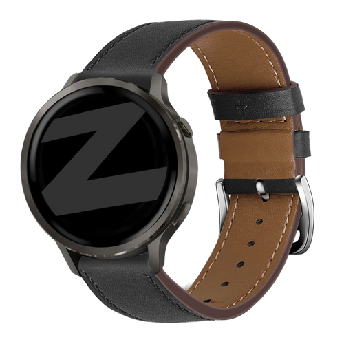 Bandz Garmin Forerunner 570 - 47mm Leather Strap 'Deluxe' (Black)