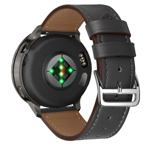 Bandz Garmin Vivoactive 6 Leather Strap 'Deluxe' (Black)