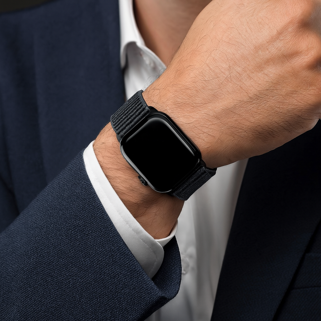 Strap-it Apple Watch Wave Nylon Strap (Black)