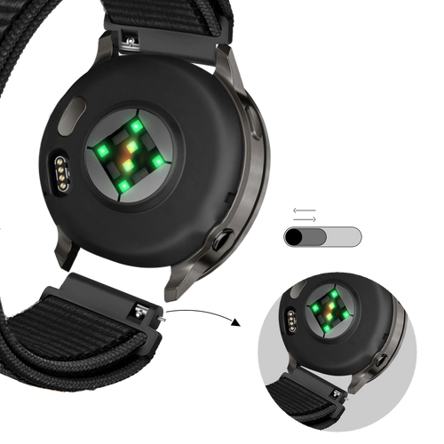 Bandz Garmin Vivoactive 4s Nylon Loop Strap (Black)