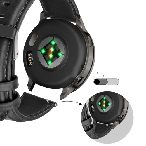 Bandz Garmin Venu 3 Leather Strap 'Classic' (Black)